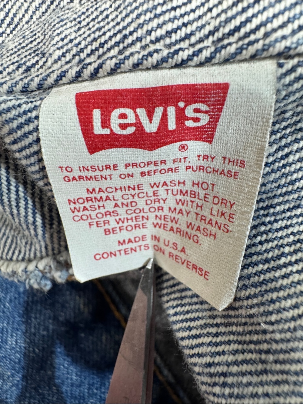 Vintage 80s Levi’s Type 3 Men’s Dark Wash Denim Jacket USA Made, Size 42 - Picture 6 of 10